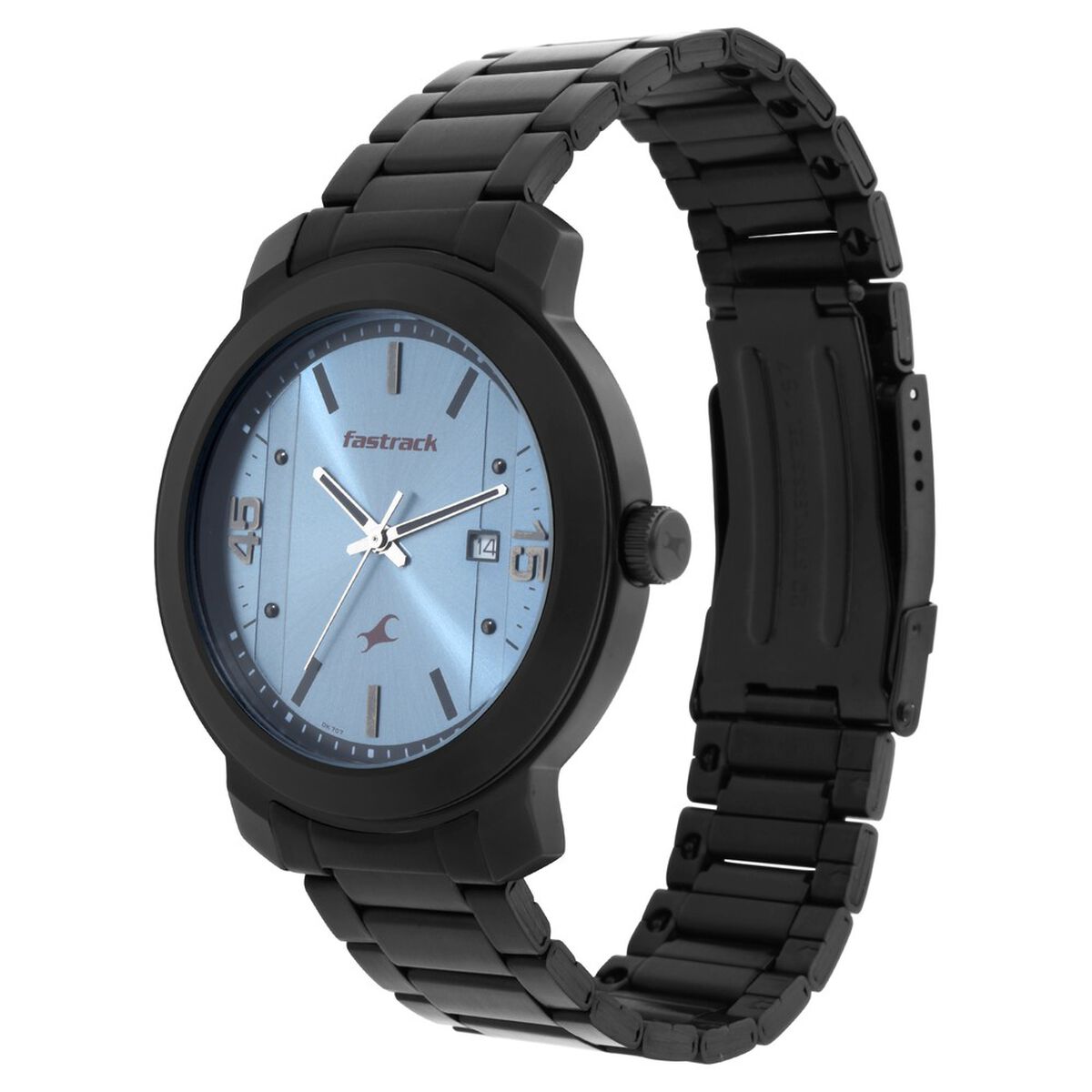 Fastrack Bare Basics Quartz Analog with Date Blue Dial Stainless Steel Strap Watch for Guys 4