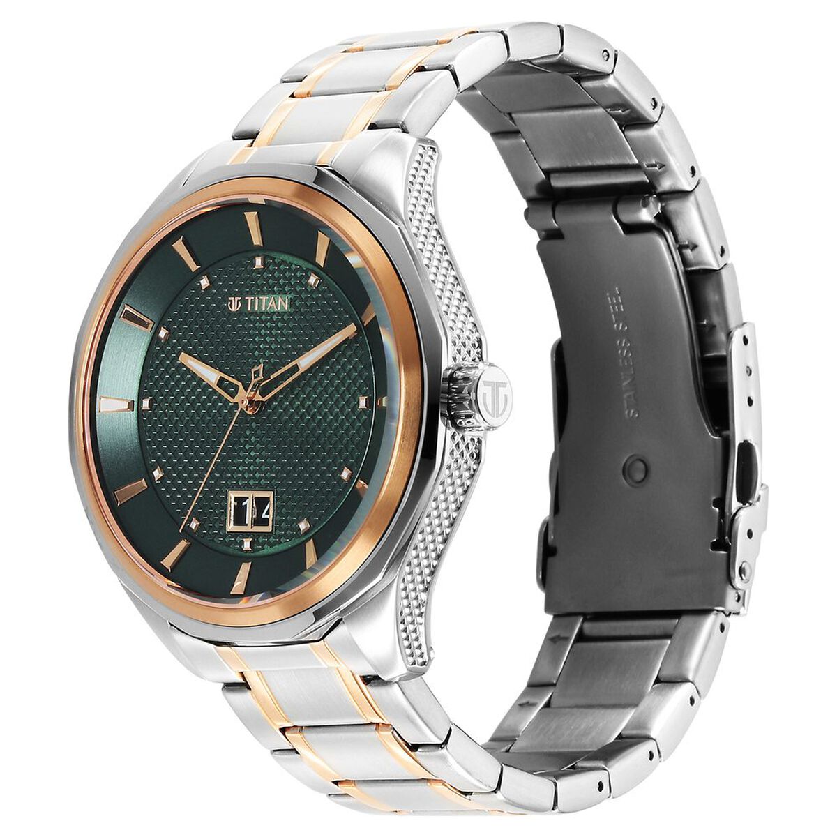 Titan Regalia Opulent Quartz Analog with Date Green Dial With Two Toned Stainless Steel Strap Watch For Men 4
