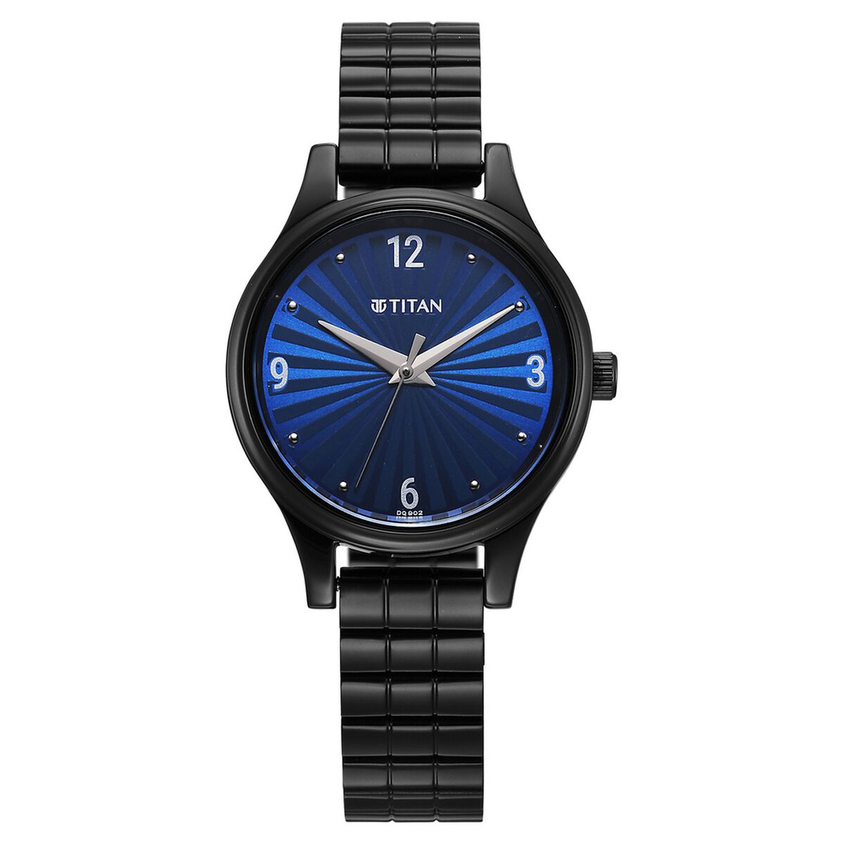 Titan Karishma Quartz Analog Blue Dial Black Stainless Steel Strap Watch For Women 1