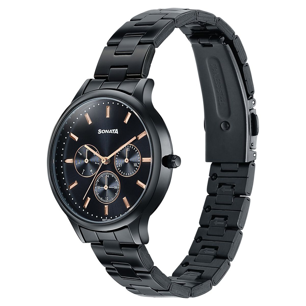 Sonata Women's Work Wear braitiful black Watch - Premium Multifunction design for everyday style 3