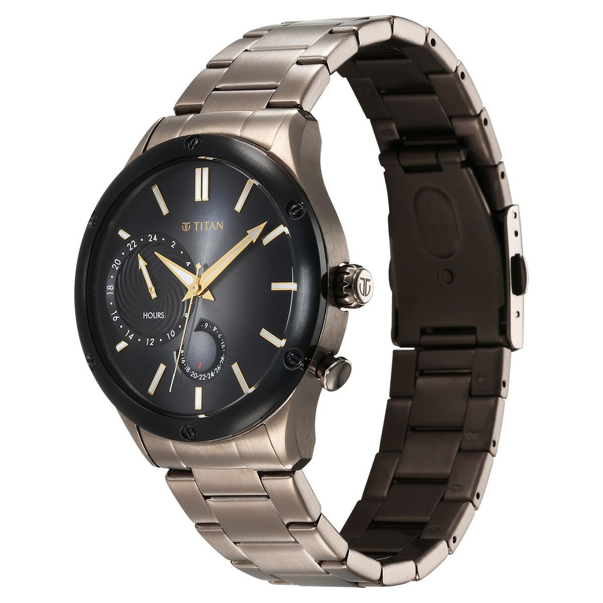 Titan Stellar Multifunction Brown Dial Brown Stainless Steel Strap Watch For Men 4