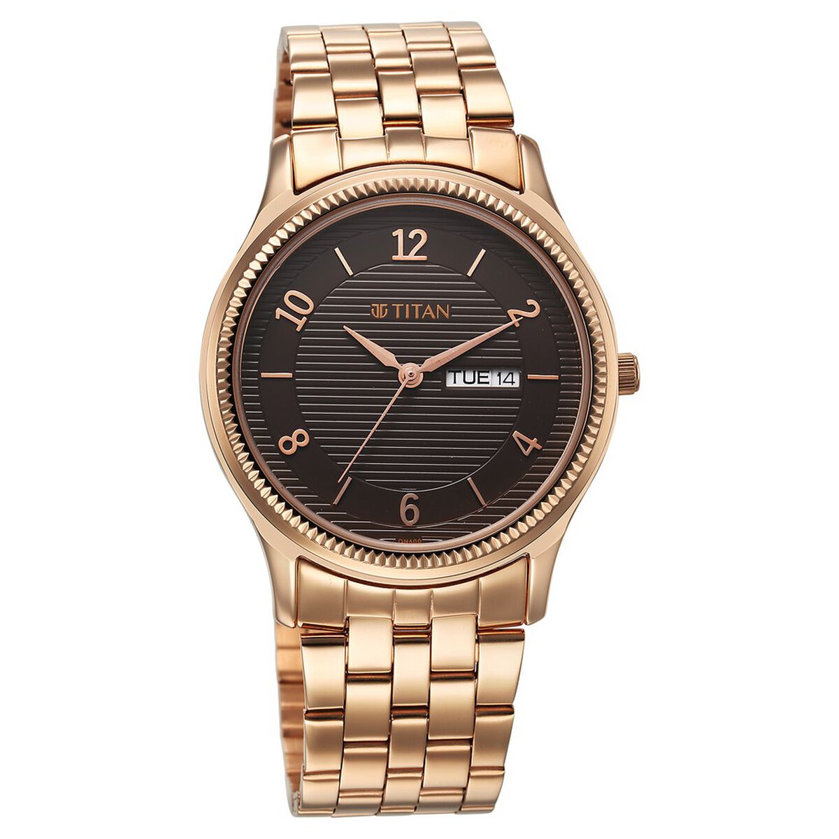 Titan Karishma Brown Dial Analog with Day and Date Stainless Steel Strap Watch for Men 2