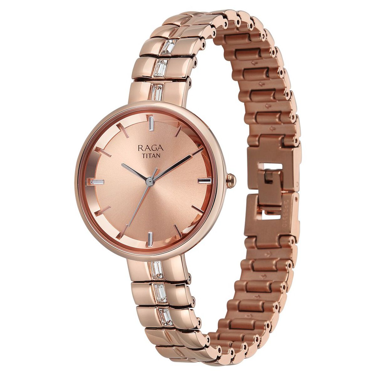 Titan Raga Contempore Quartz Analog Rose Gold Dial Rose Gold Metal Strap Watch For Women 3