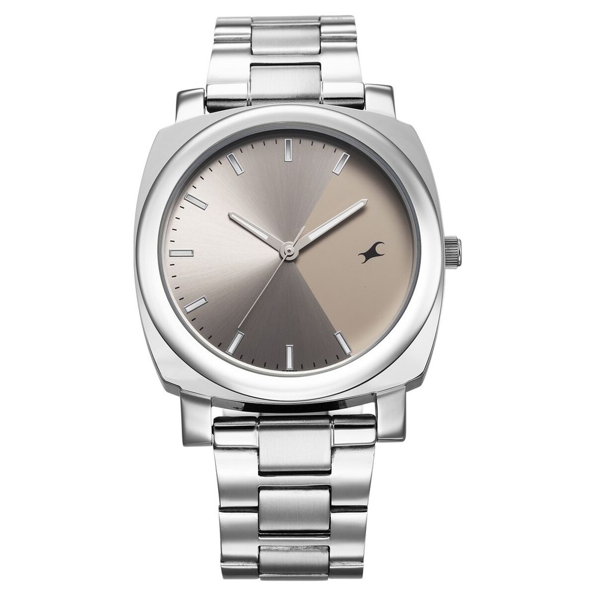 Fastrack Stunners X Quartz Analog Grey Dial Stainless Steel Strap Watch For Guys 1