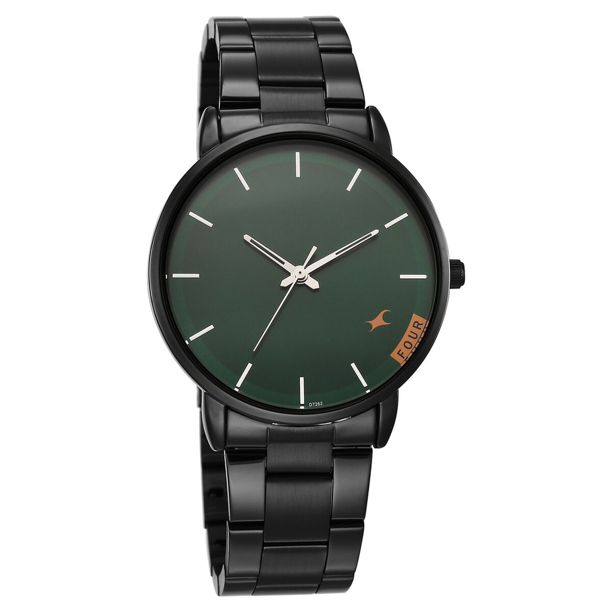 Fastrack Stunners Quartz Analog Green Dial Silver Stainless Steel Strap Watch For Guys 2