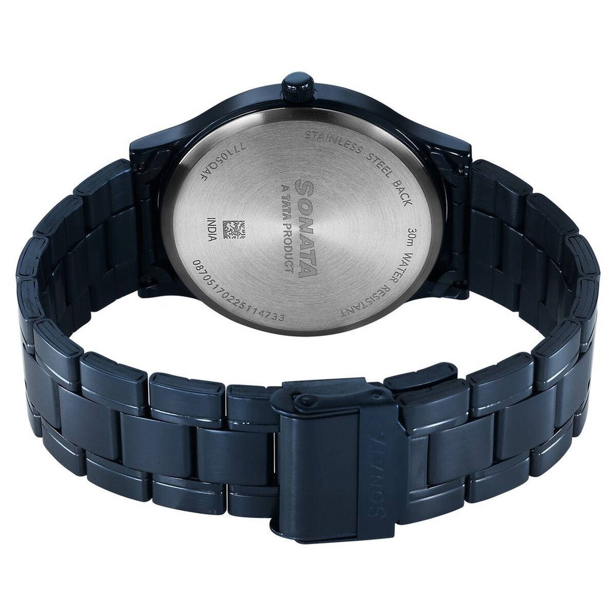 Sonata Aspire Quartz Analog Blue Dial Stainless Steel Strap Watch For Men 5