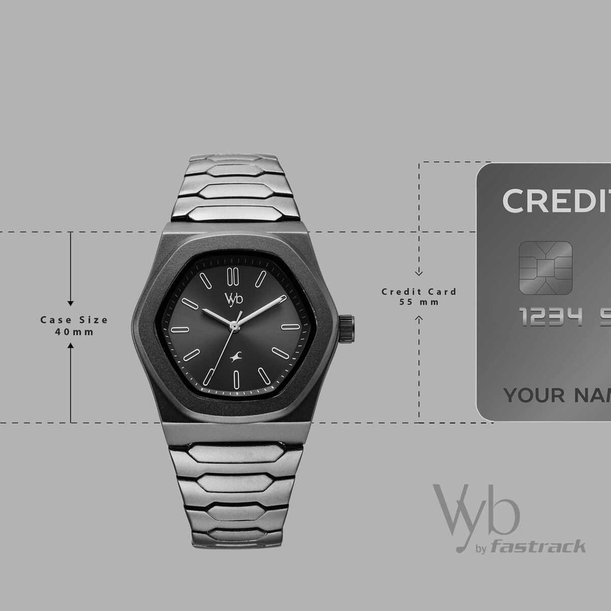 Vyb Limitless By Fastrack Quartz Analog Grey Dial Grey Metal Strap Watch For Guys 4