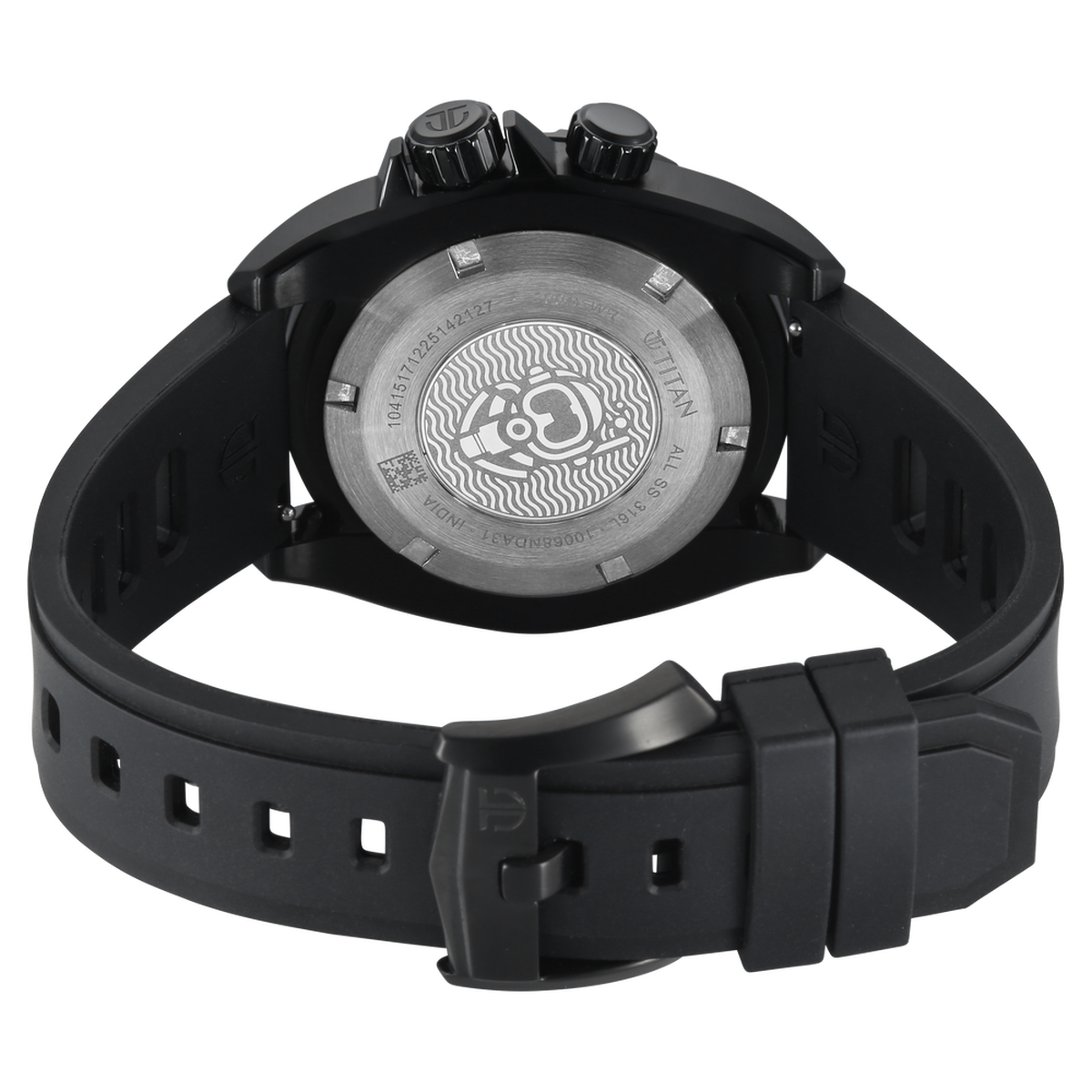 Titan Zero Hour Diver's 200m Analog with Black Dial Black FKM Strap Watch for Men 5