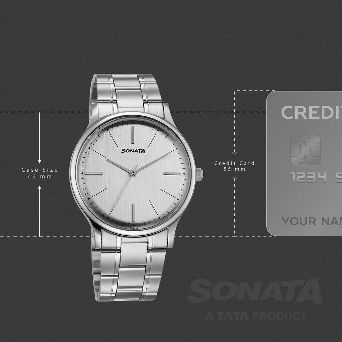 Sonata Aspire Quartz Analog Grey Dial Stainless Steel Strap Watch For Men 4
