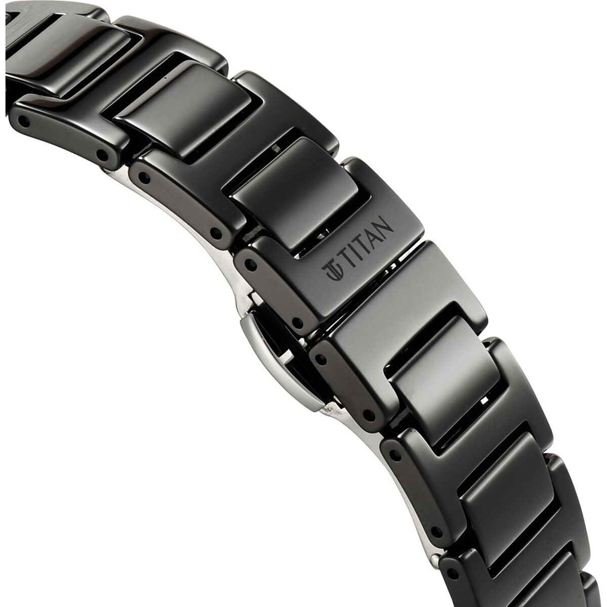 Edge Tessel Quartz Analog Black Dial Black Ceramic Strap Watch For Women 5