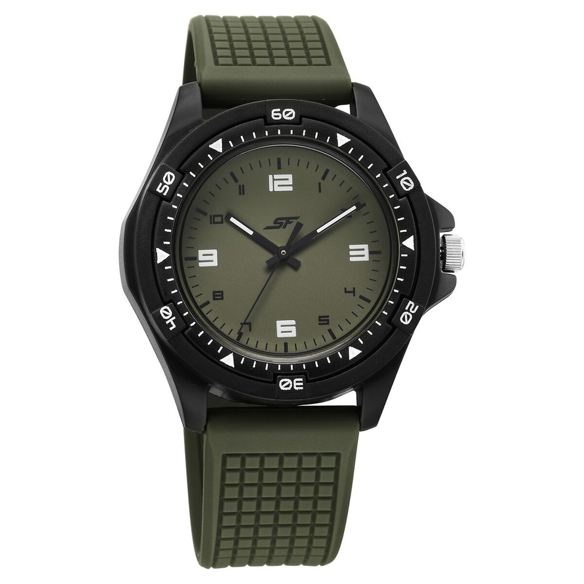 SF Sporty Analogs Quartz Analog Green Dial Green Plastic Strap Watch For Men 1