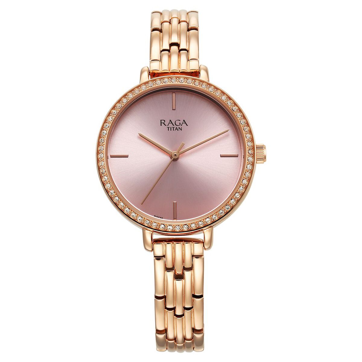 Titan Raga Showstopper Quartz Analog Pink Dial Metal Strap Watch for Women 1