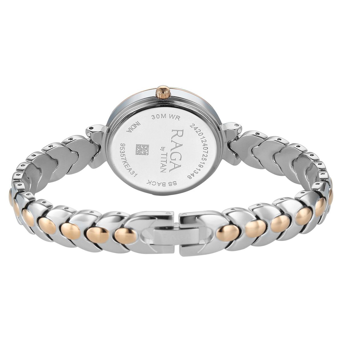 Titan Raga Showstopper Quartz Analog Rose Gold Dial Two Toned Metal Strap Watch For Women 5