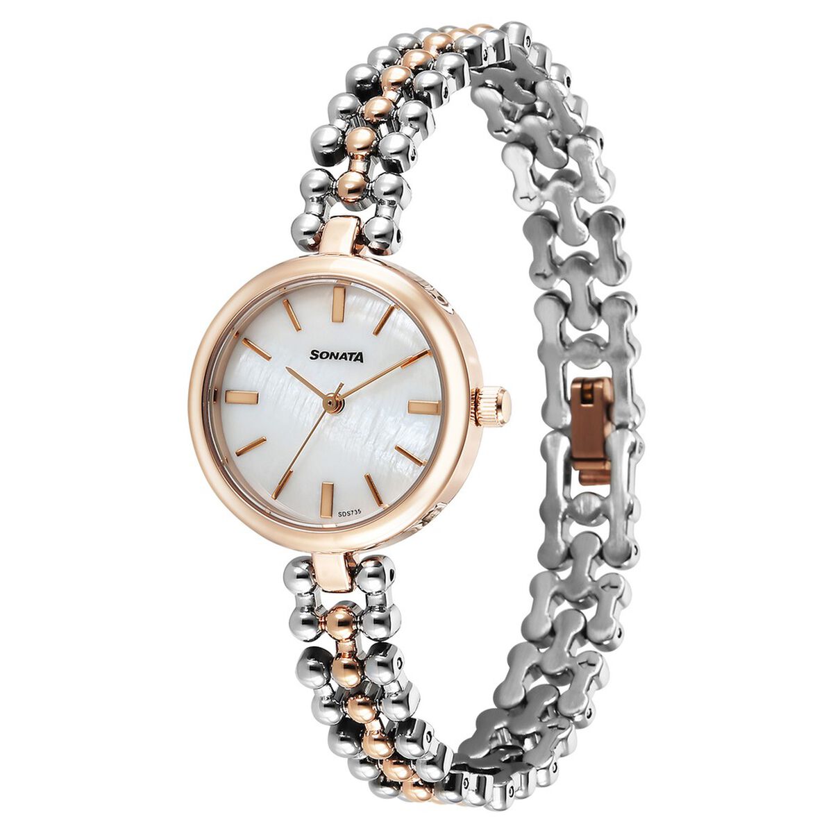 Sonata Festive Quartz Analog White Dial Metal Strap Watch For Women 2