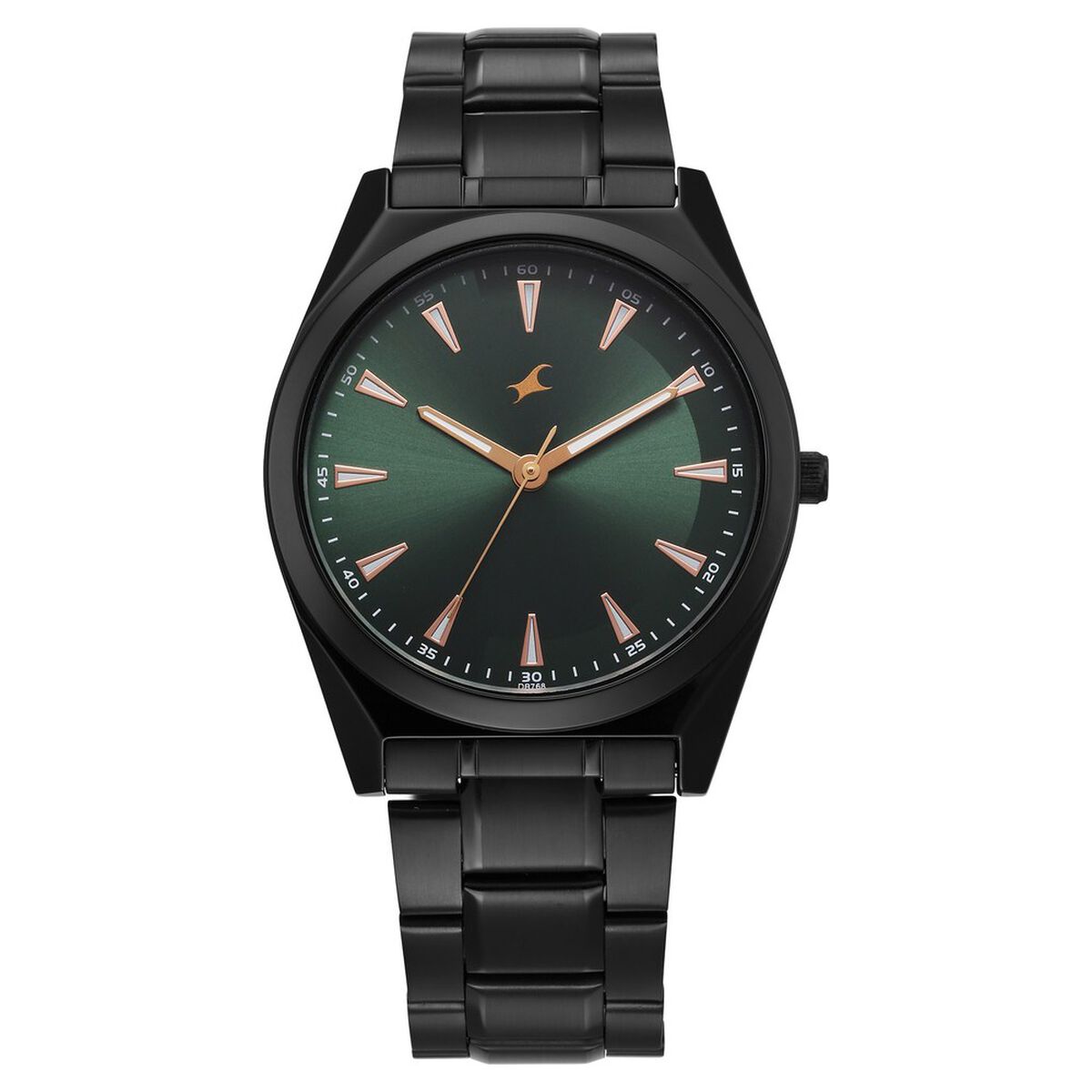 Fastrack Stunners X Quartz Analog Green Dial Stainless Steel Strap Watch For Guys 1