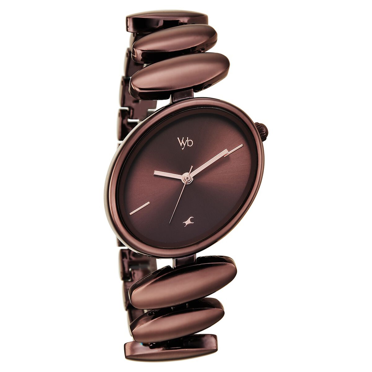 Vyb Successor By Fastrack Quartz Analog Brown Dial Brown Metal Strap Watch For Girls 2