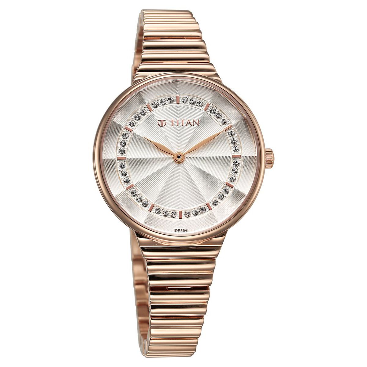Titan Purple Aura Quartz Analog Silver Dial Rose Gold Stainless Steel Strap Watch For Women 2