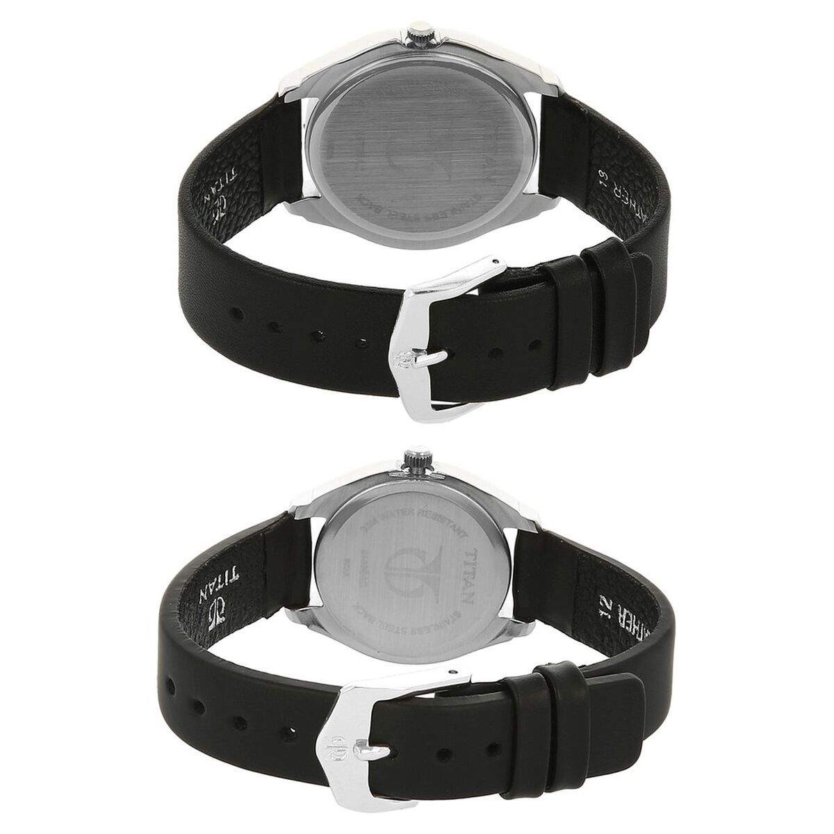 Titan Analog with Day and Date Silver Dial Leather Strap watch for Couple 4