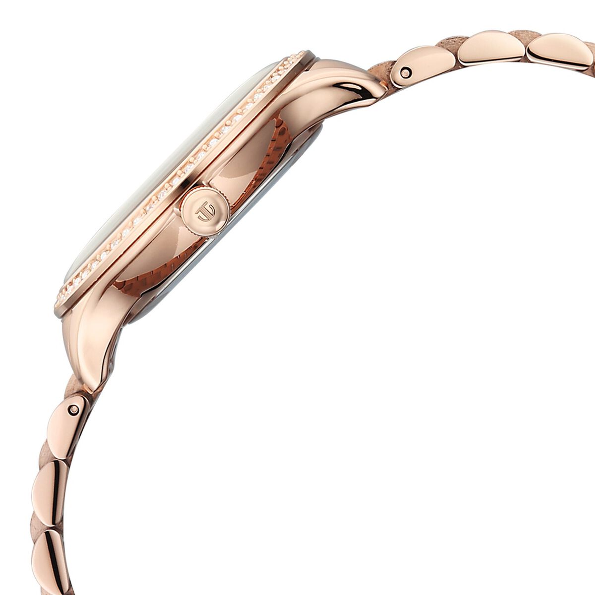 Titan Purple Prestige Quartz Analog with Date White Dial Rose Gold Stainless Steel Strap Watch For Women 5