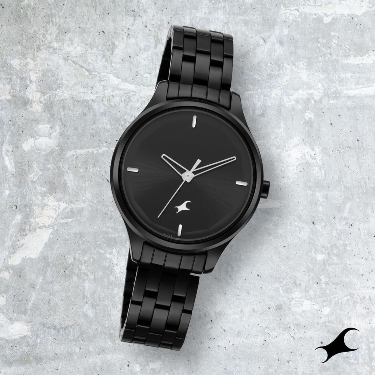 Fastrack Stunners Quartz Analog Black Dial Metal Strap Watch for Girls 1