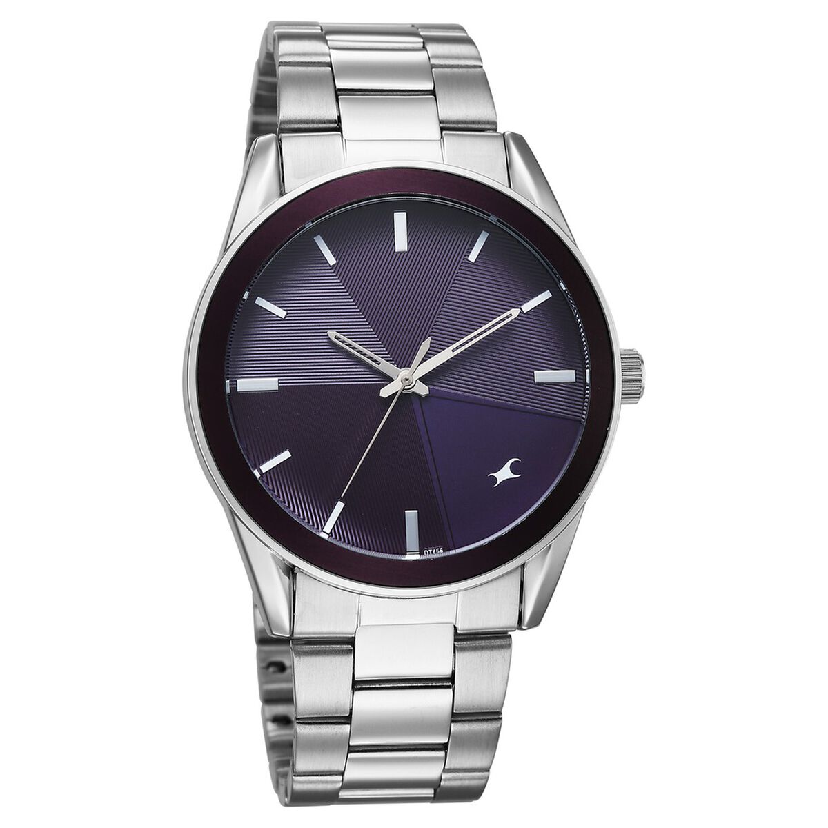 Fastrack Stunners Quartz Analog Purple Dial Silver Stainless Steel Strap Watch For Guys 2