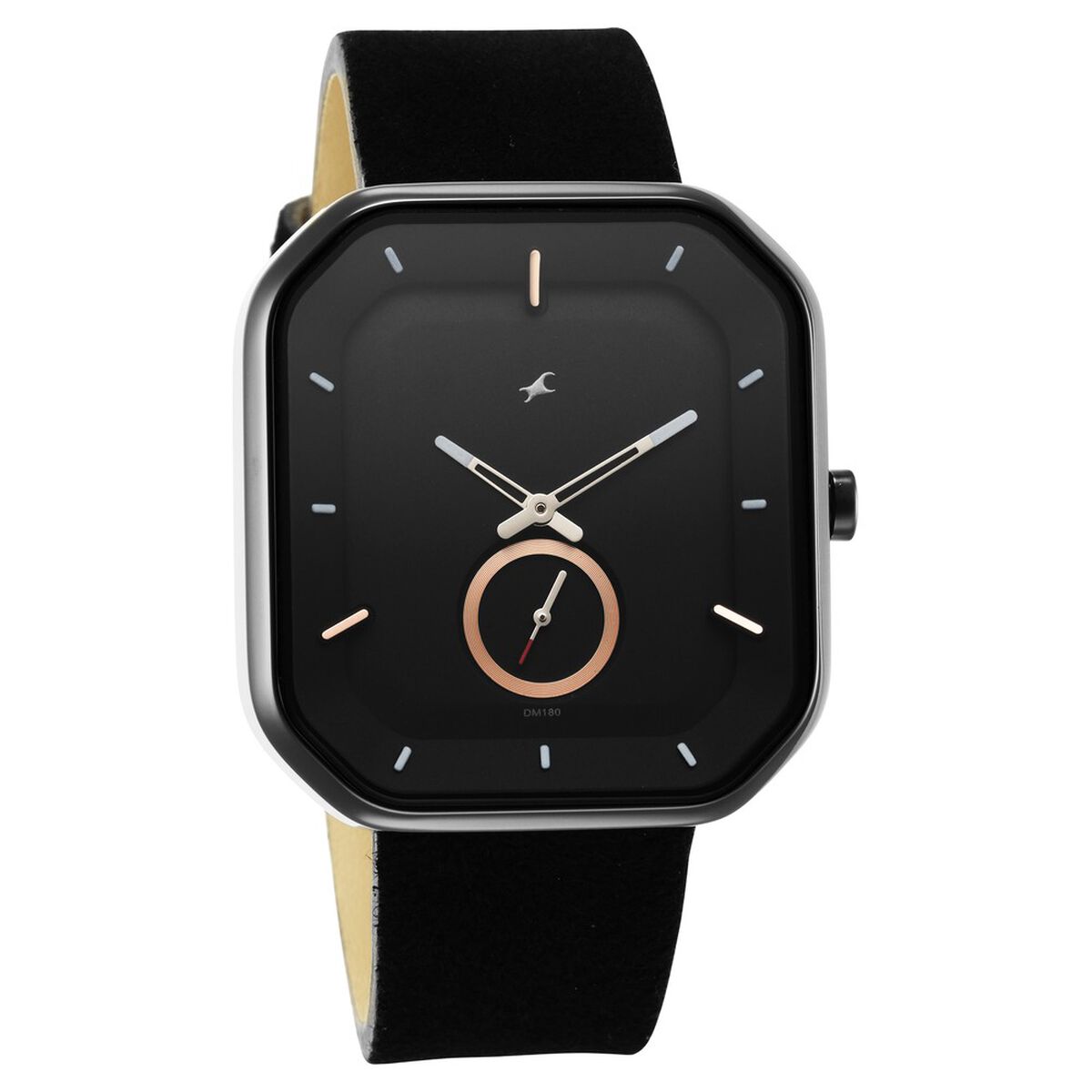 Fastrack After Dark Black Dial Black Leather Strap Watch for Guys 2