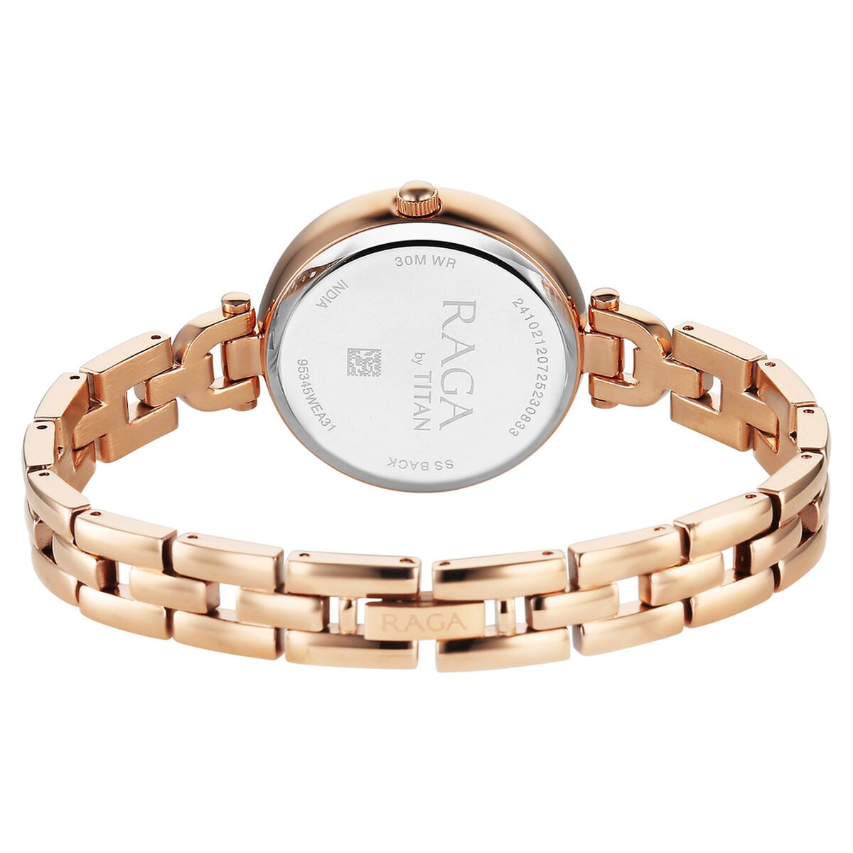 Titan Raga Showstopper Quartz Analog Silver Dial Rose Gold Metal Strap Watch For Women 5