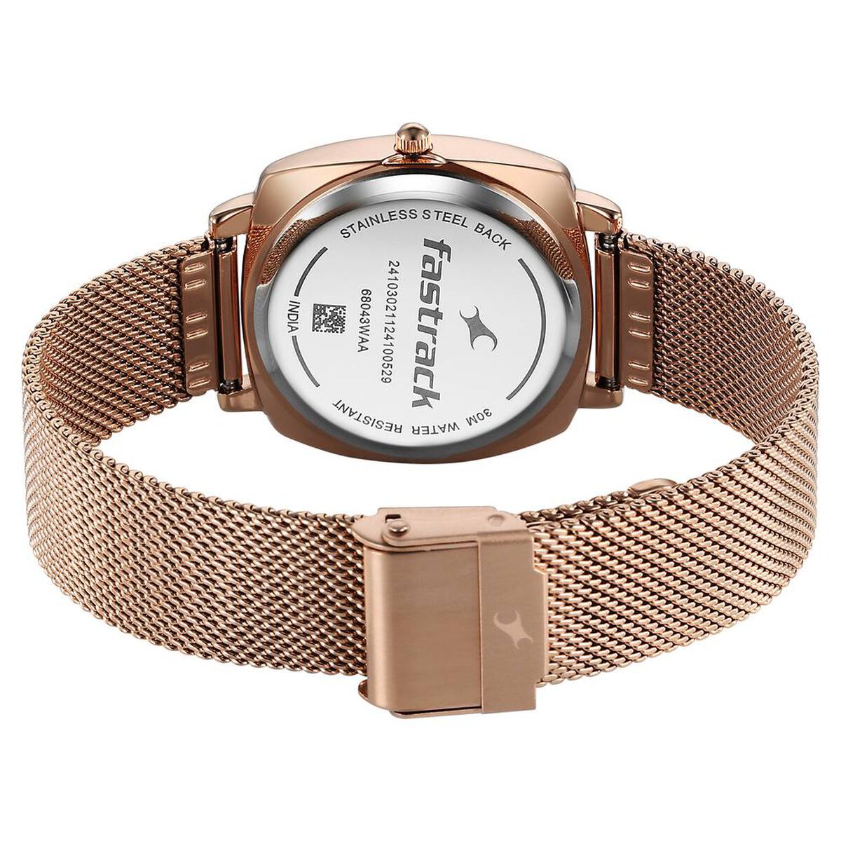 Fastrack Stunners X Quartz Analog Rose Gold Dial Stainless Steel Strap Watch For Girls 5