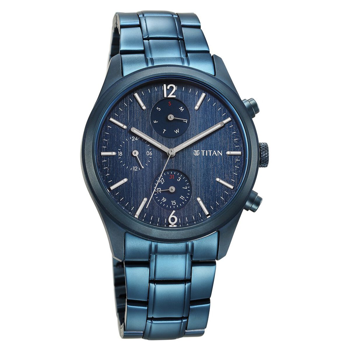 Titan Neo Splash Multifunction Blue Dial Blue Stainless Steel Strap Watch For Men 2