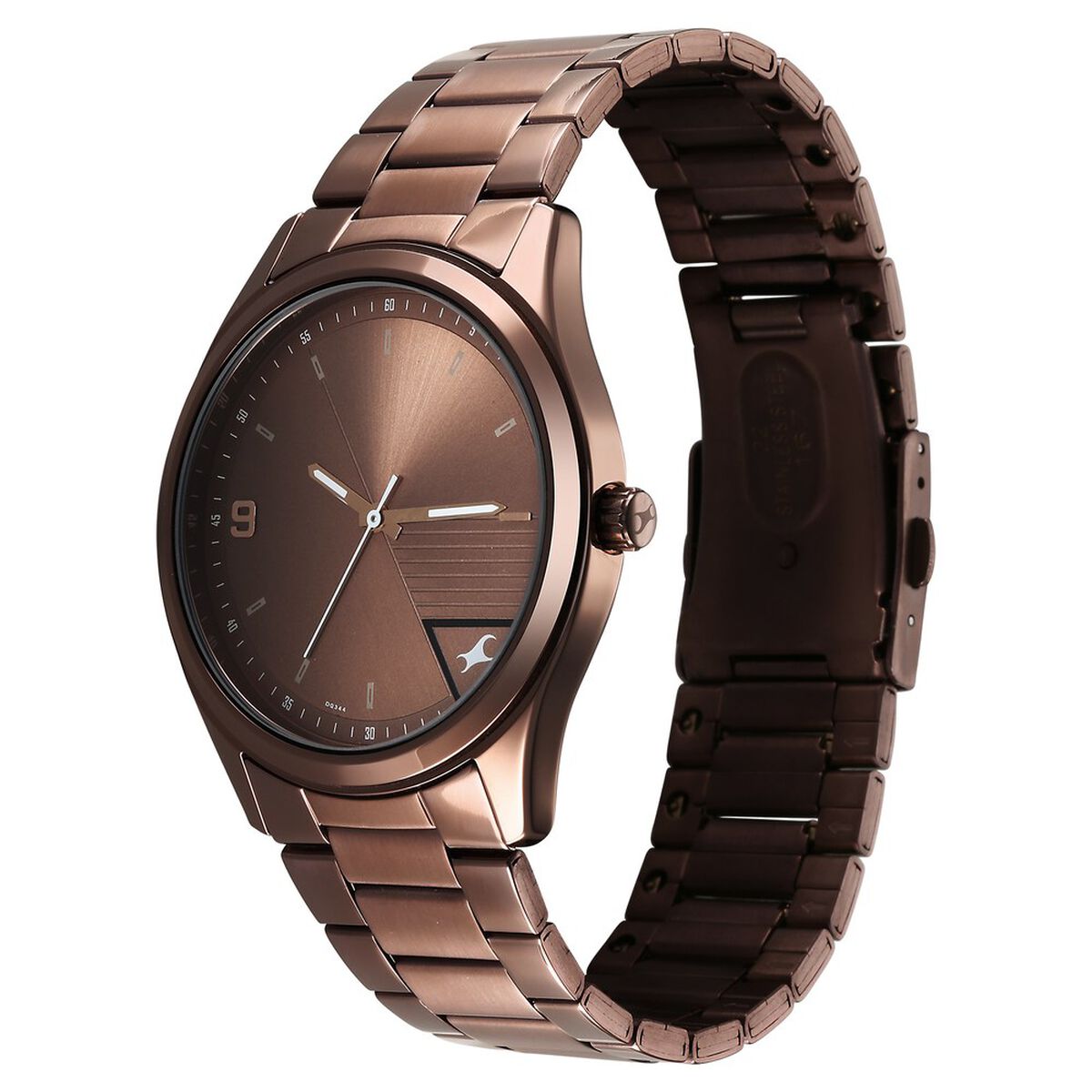 Fastrack Stunners Quartz Analog Brown Dial Brown Metal Strap Watch For Guys 3