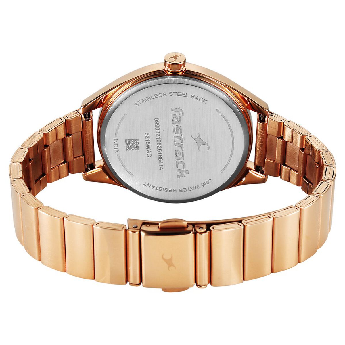 Fastrack Style Up Quartz Analog with Date Green Dial Rose Gold Colour Stainless Steel Strap Watch For Girls 5