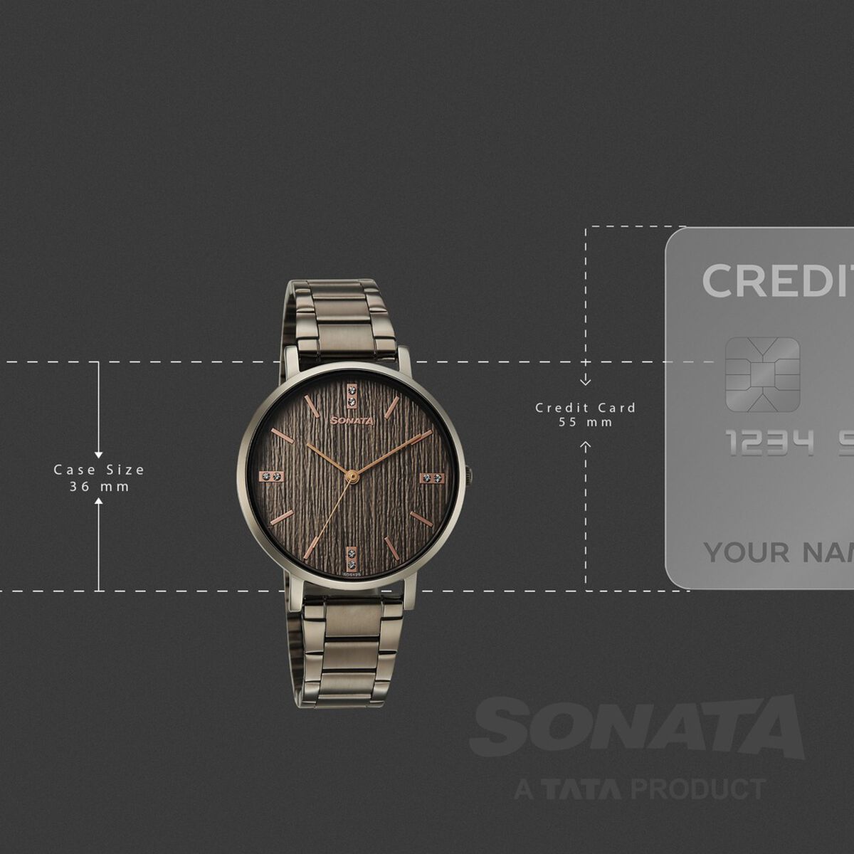 Sonata Soulmate Quartz Analog Grey Dial Grey Stainless Steel Strap Watch For Couple 3