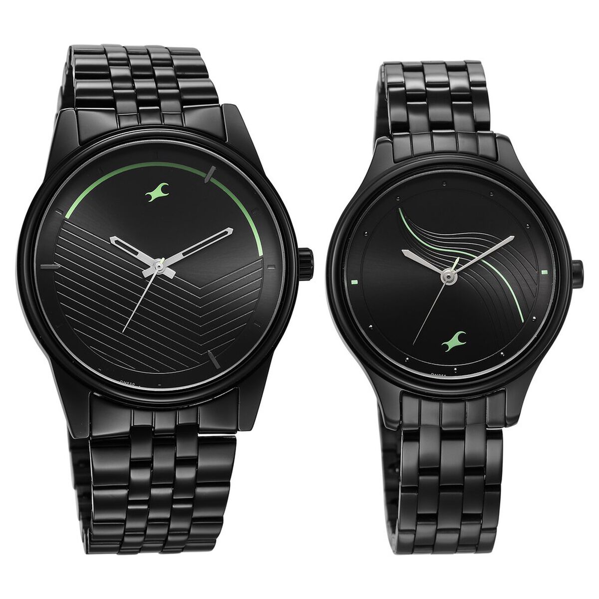 Fastrack Mixmatched Quartz Analog Black Dial Black Stainless Steel Strap Watch for Couple 2