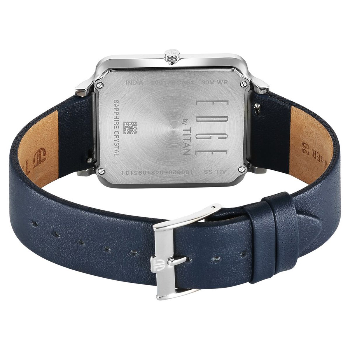 Titan Edge Quad Quartz Analog White Dial With Blue Leather Strap Watch For Men 5