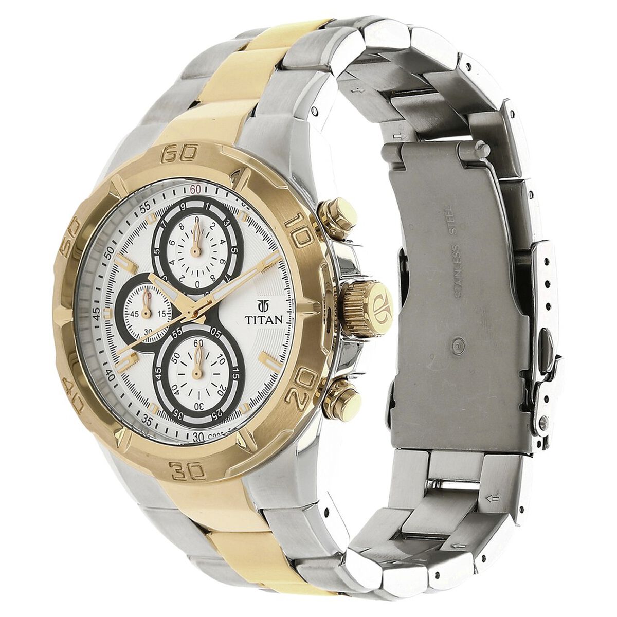 Titan Chronograph White Dial Stainless Steel Strap watch for Men 2