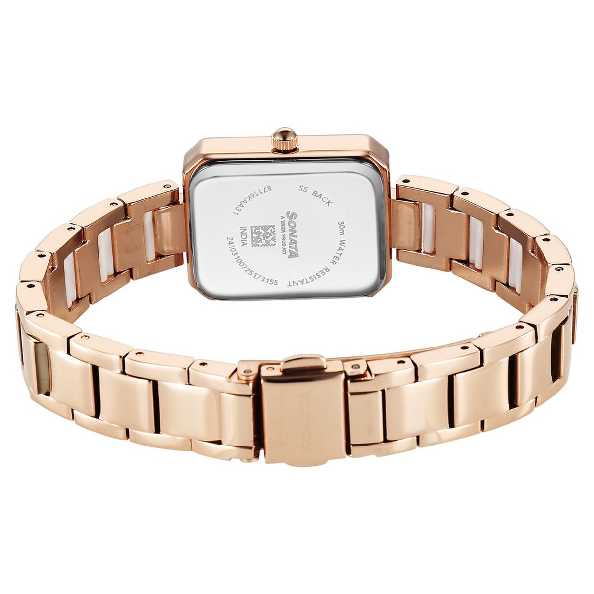 Sonata Festive Quartz Analog White Dial Metal & Plastic Strap Watch For Women 5