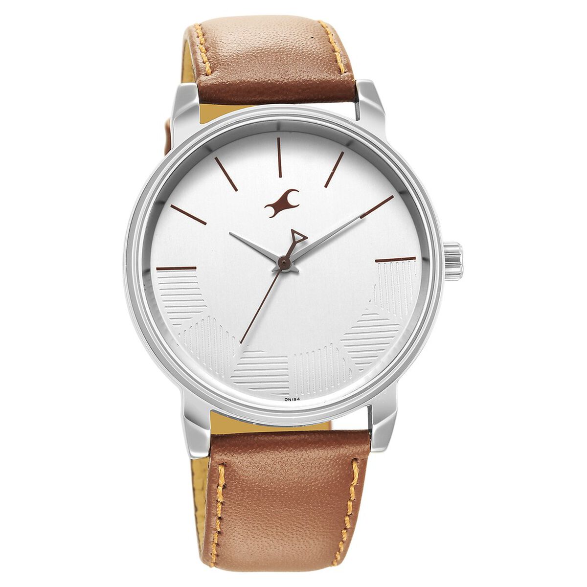 Fastrack Stunners Quartz Analog Silver Dial Leather Strap Watch for Guys 1