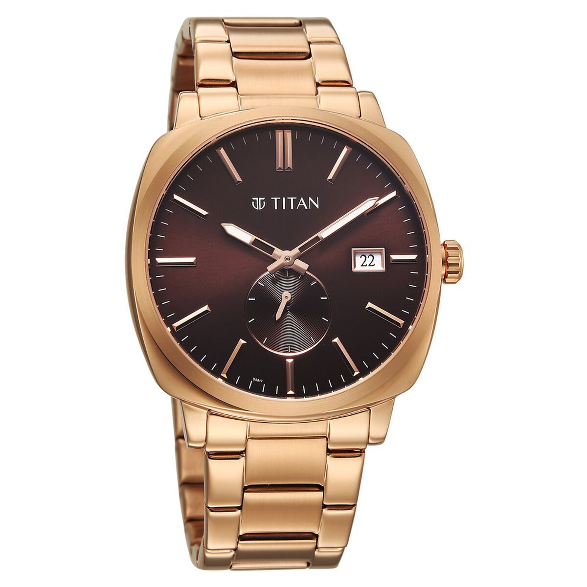 Titan Classique Suave Analog with Brown Dial Rose Gold Stainless Steel Strap Watch for Men 3
