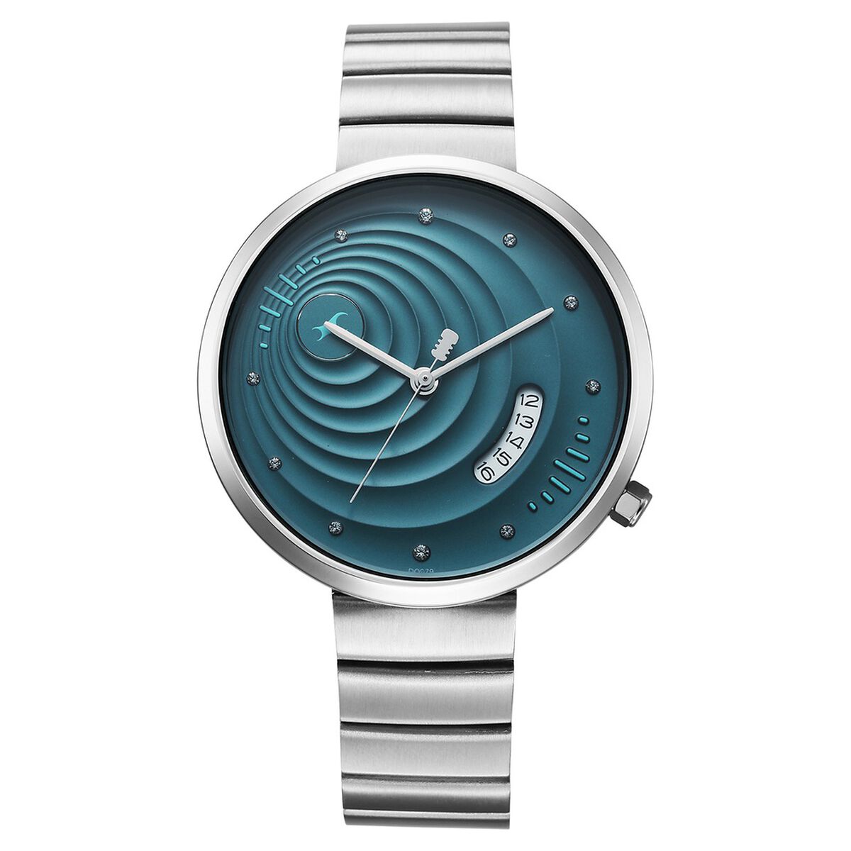 Fastrack Groove Quartz Analog with Date Teal Dial Girls Stainless Steel Watch 2