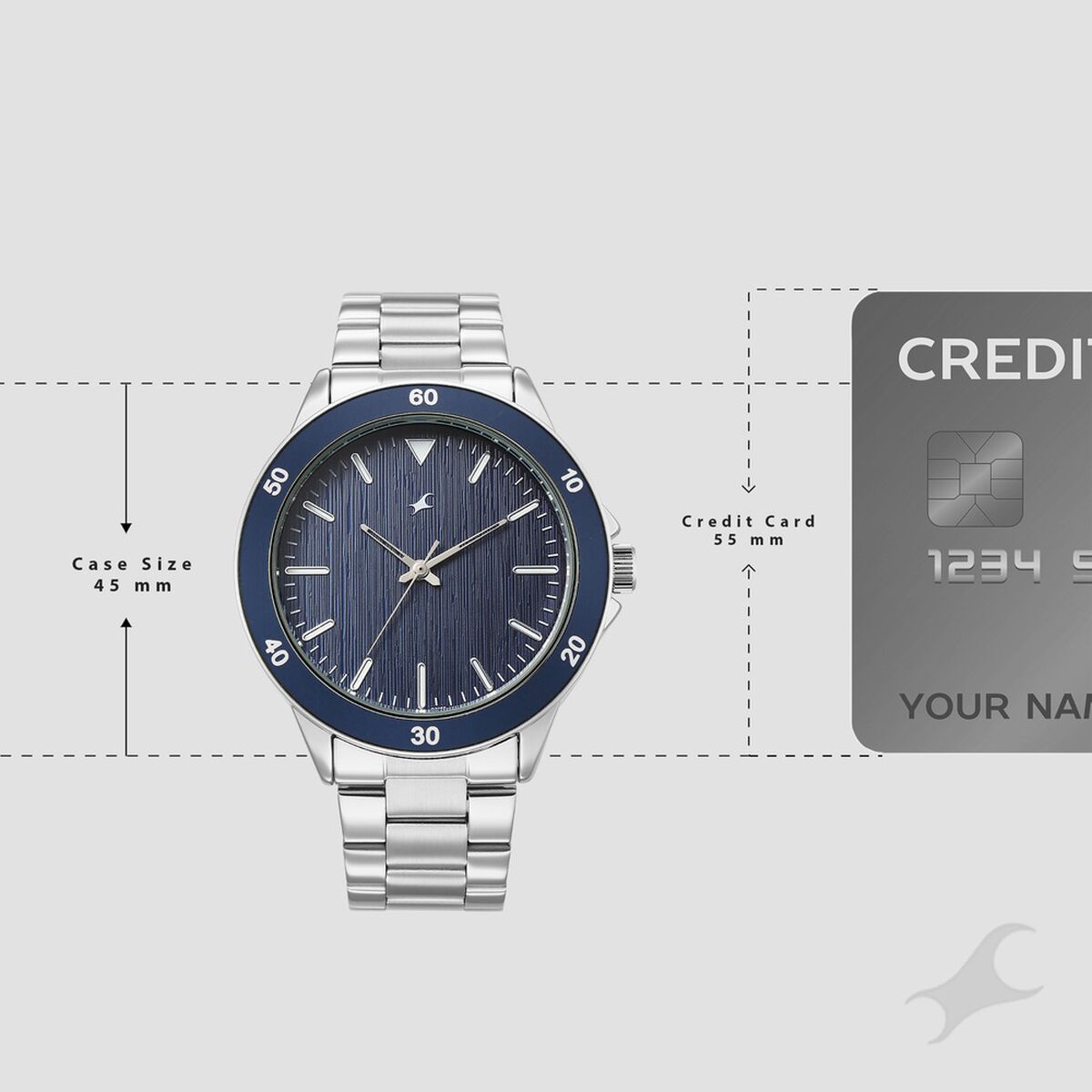 Fastrack Stunners Quartz Analog Blue Dial Black Stainless Steel Strap Watch For Guys 4