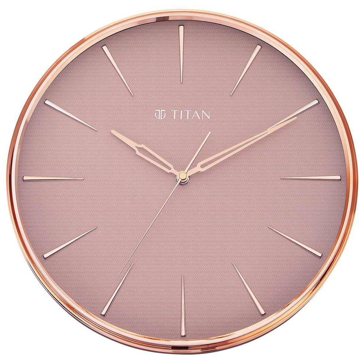 Titan Contemporary Rustic Pink Wall Clock in a Glossy Finish with a Textured Dial 32.5 x 32.5 cm (Medium) 2