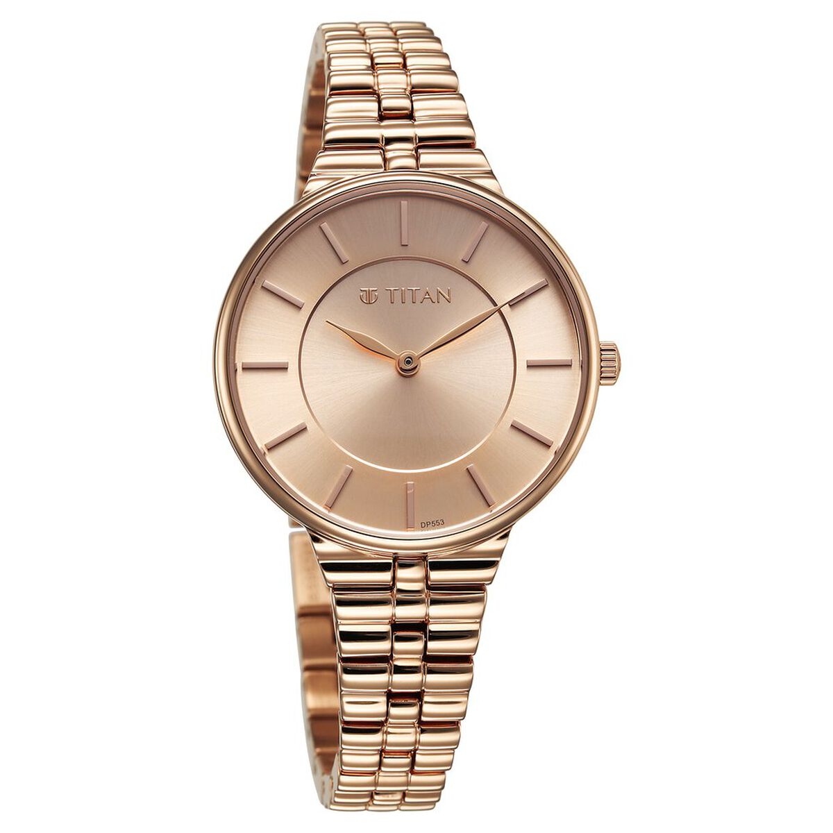 Titan Purple Aura Quartz Analog Rose Gold Dial Rose Gold Stainless Steel Strap Watch For Women 2