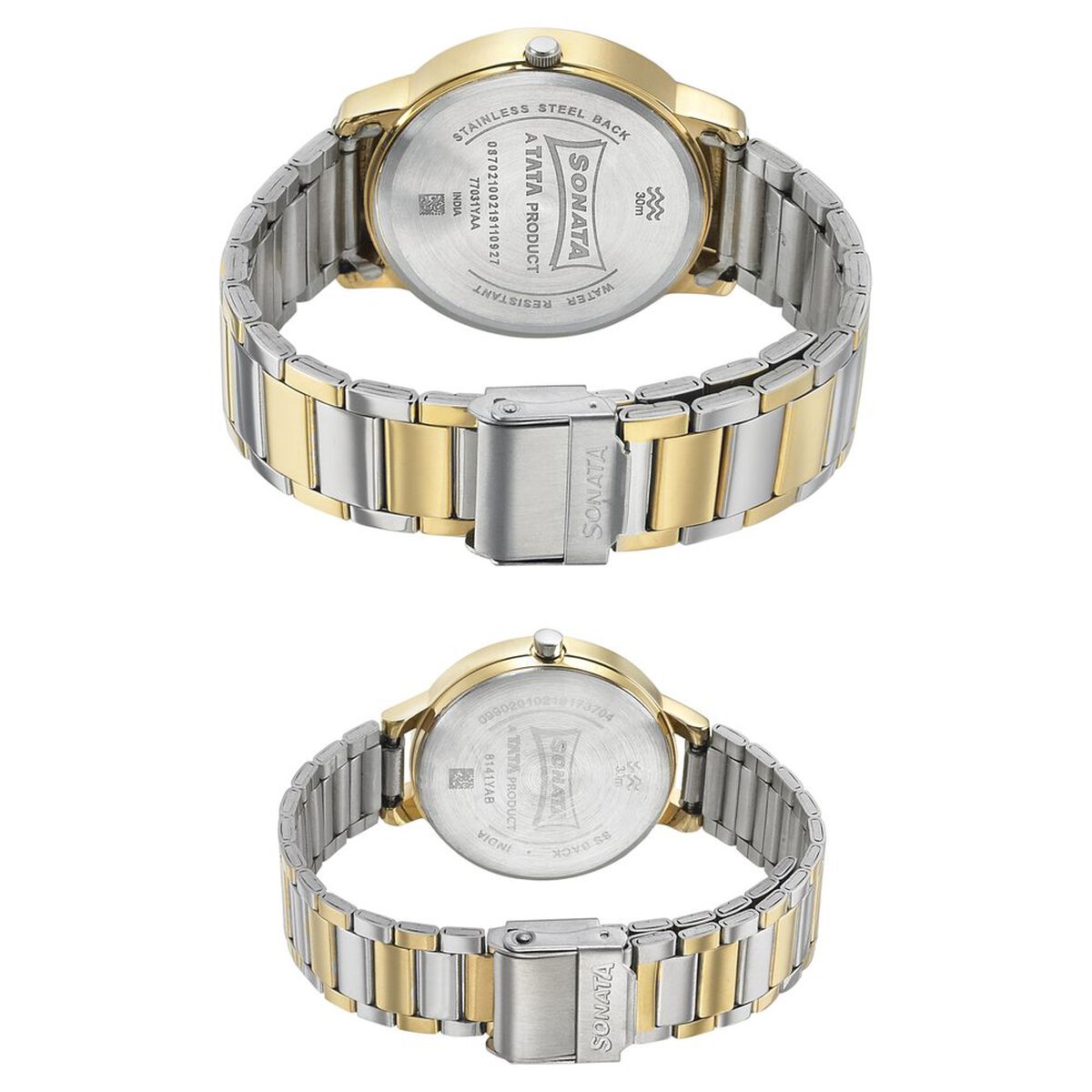Sonata Quartz Analog Silver Dial Metal Strap Watch for Couple 4