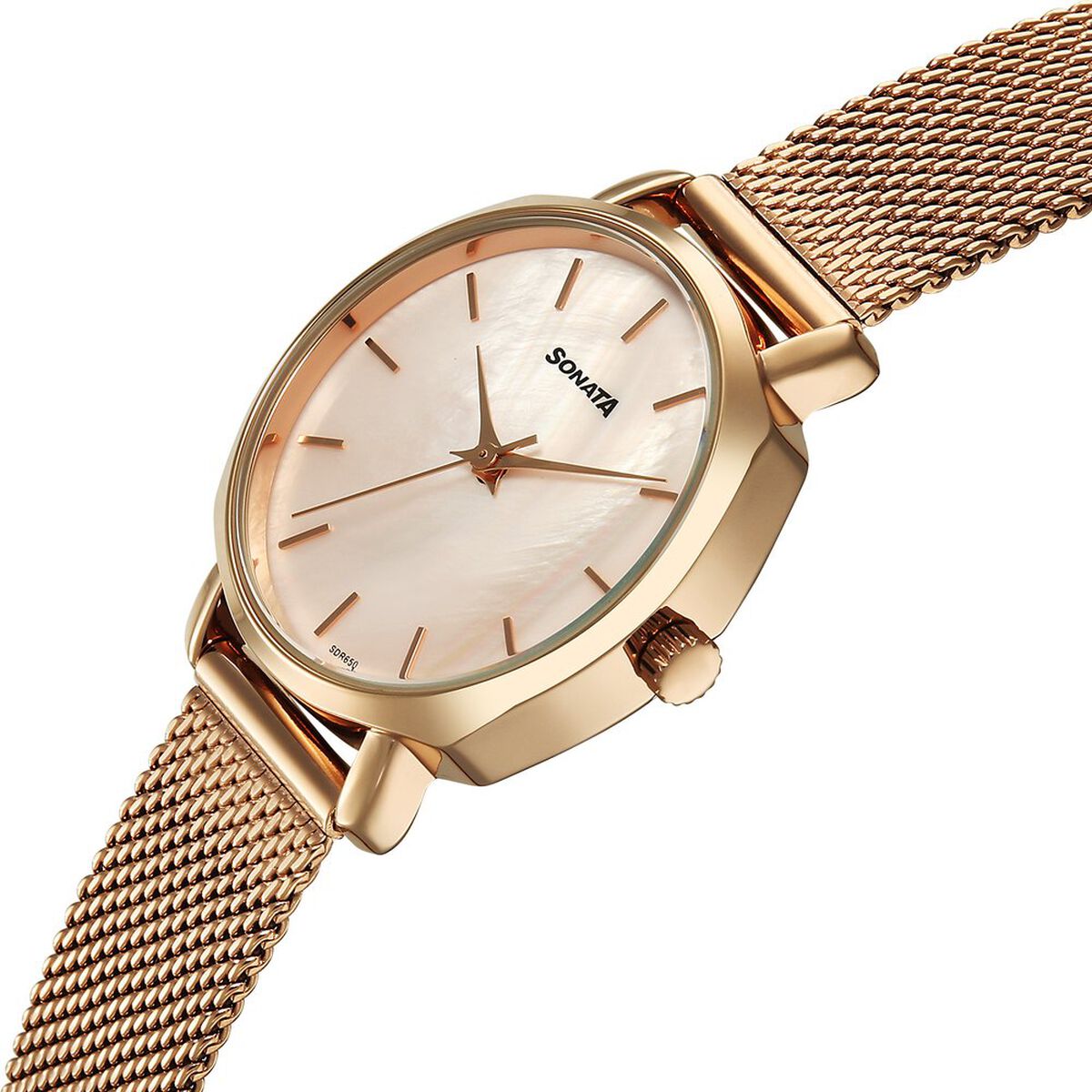 Sonata Eternia Quartz Analog Pink Dial Metal Strap Watch For Women 3
