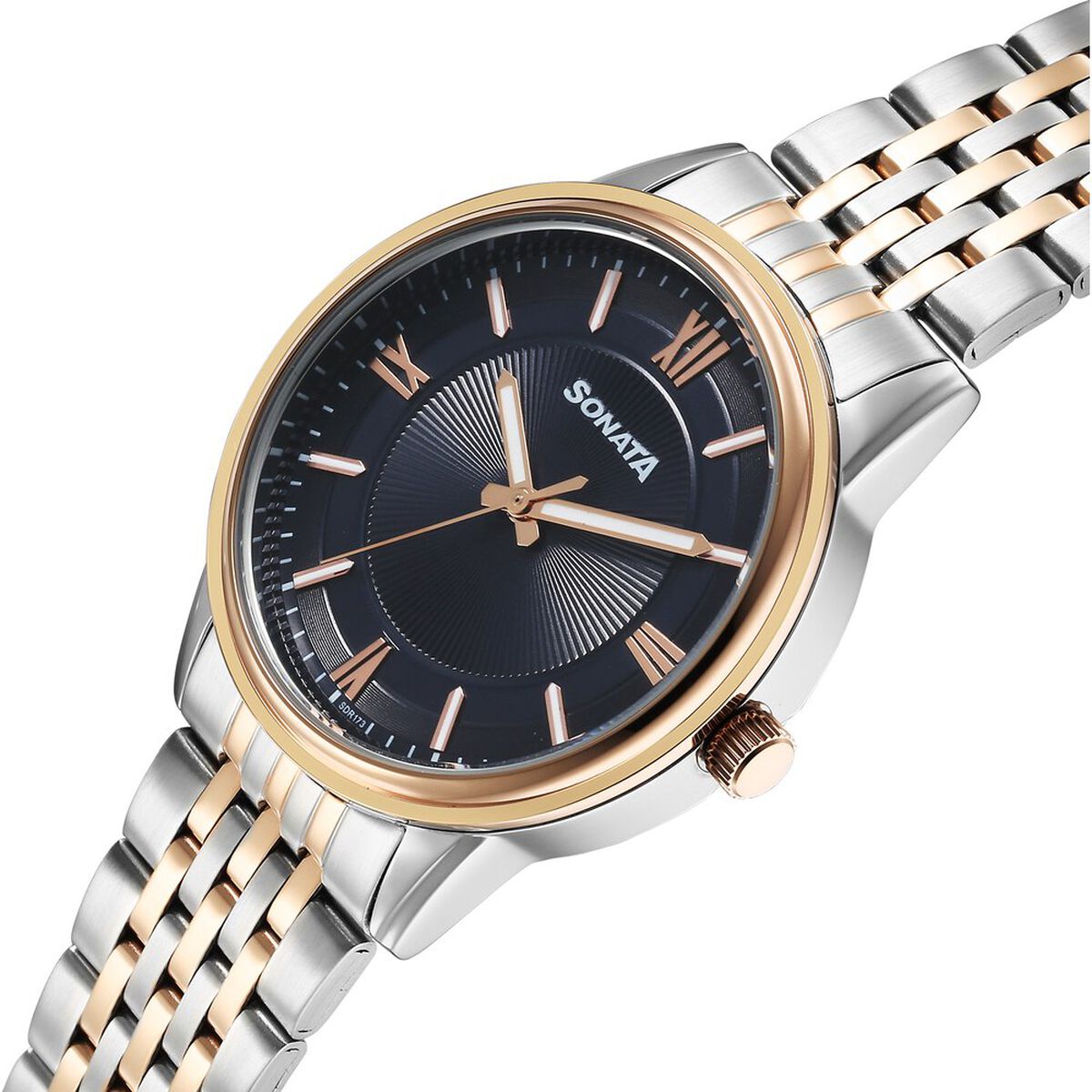 Sonata Wedding Quartz Analog Blue Dial Stainless Steel Strap Watch For Men 2