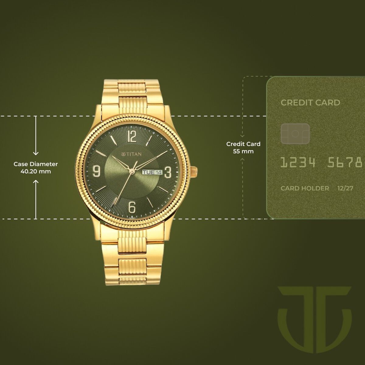 Titan Karishma Green Dial Analog Stainless Steel Strap watch for Men 3