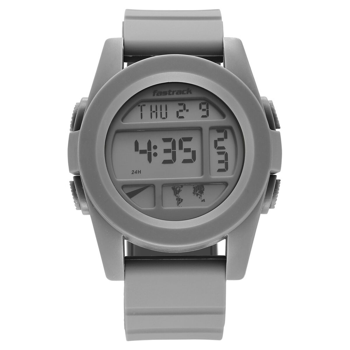 Fastrack StreetStyle Digital Grey Dial Grey Silicone Strap Watch For Guys 1
