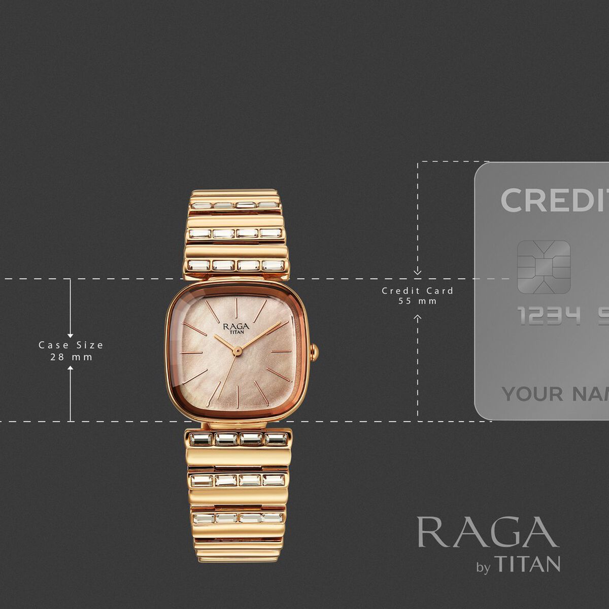 Titan Raga Glimmers Quartz Analog Rose Gold Dial Rose Gold Metal Strap Watch For Women 4