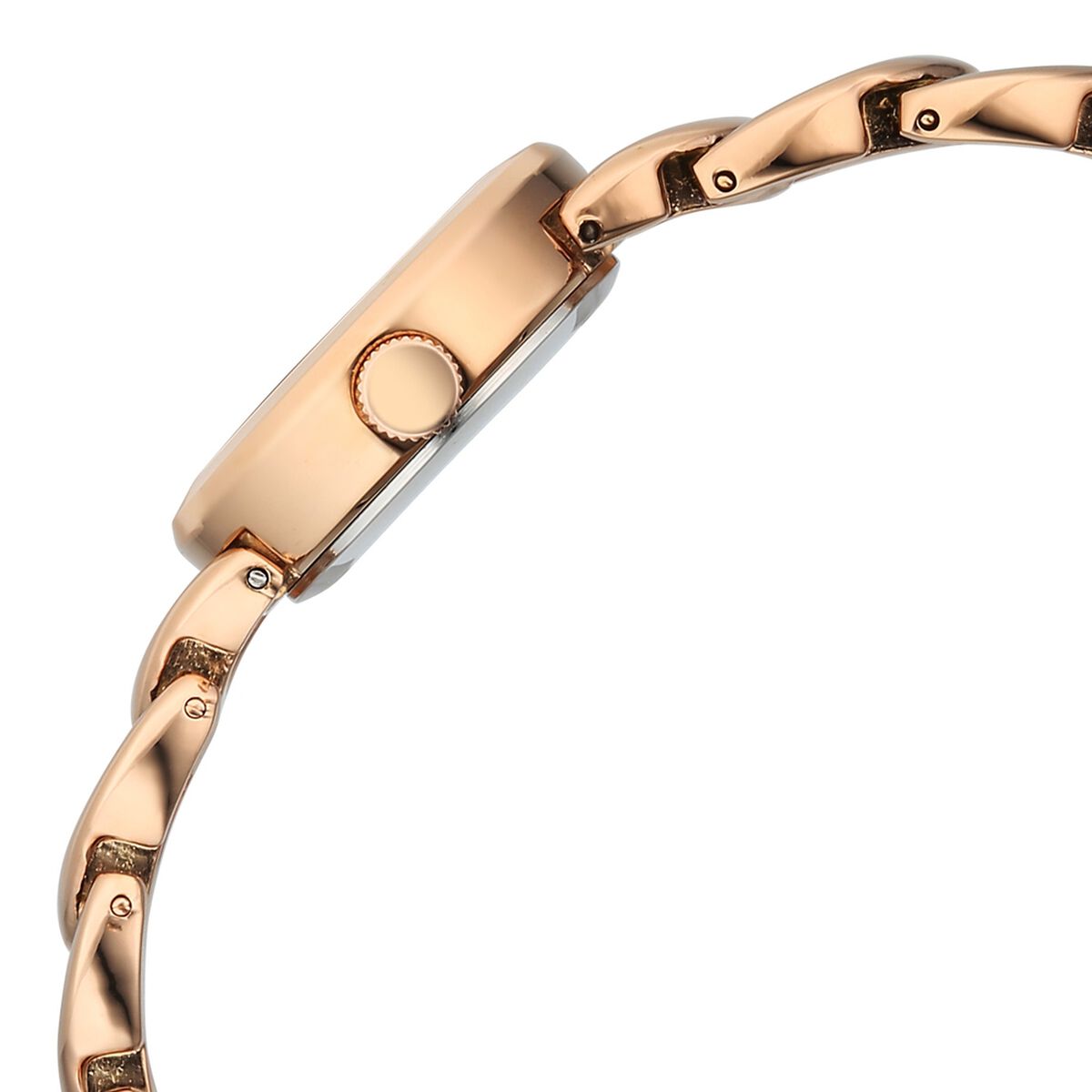 Vyb Bliss By Fastrack Quartz Analog Blue Dial Rose Gold Metal Strap Watch For Girls 5