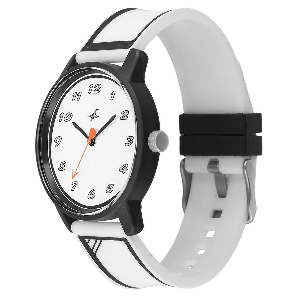 Fastrack Zine Quartz Analog White Dial White Silicone Strap Watch For Guys 3